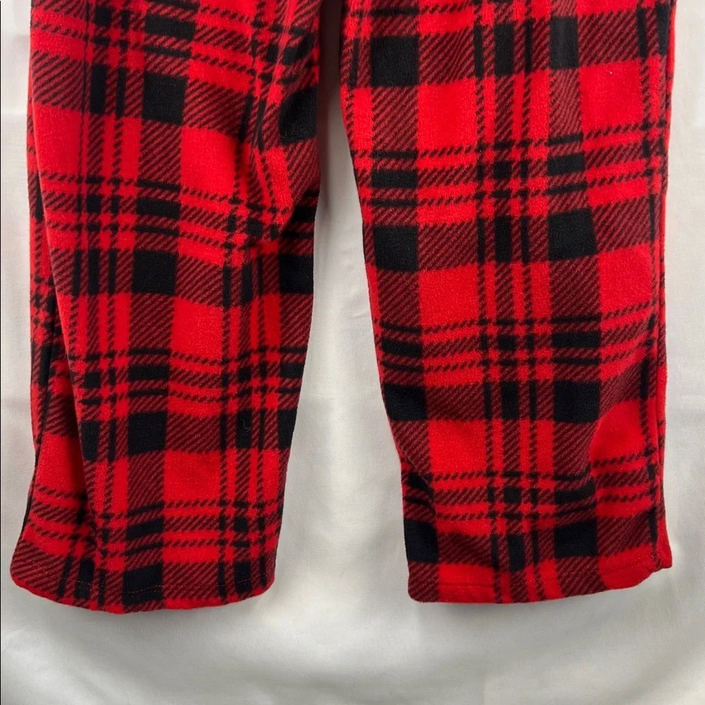 Girl’s Fleece Pants - Red Plaid - Size 8 Medium